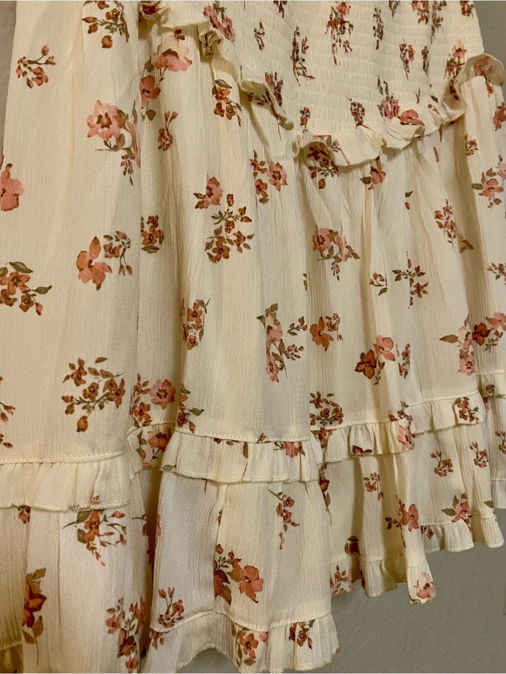Tiered Floral Smocked Ruffled Mini Skirt - Size 0X - NWT